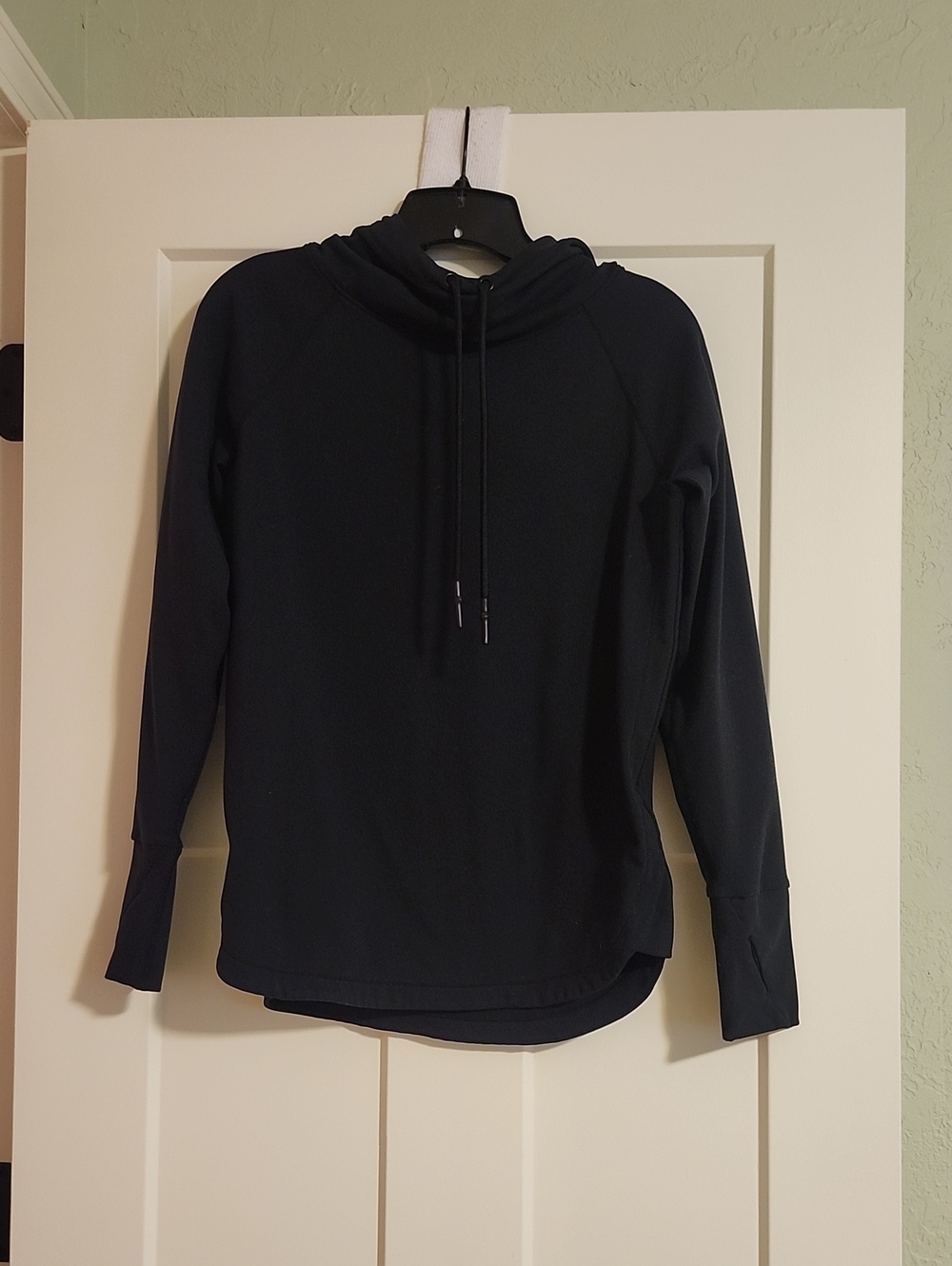 Black Women's Hooded Pullover Sweater - mono b